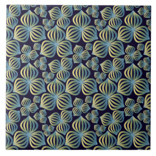 Carreau Carrelage en céramique bleu or Abstrait