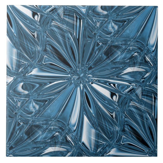 Carreau Carrelage en céramique bleue transparente (Devant)