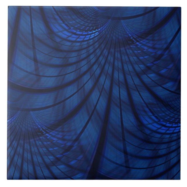 Carreau Carrelage en céramique bleue transparente (Devant)