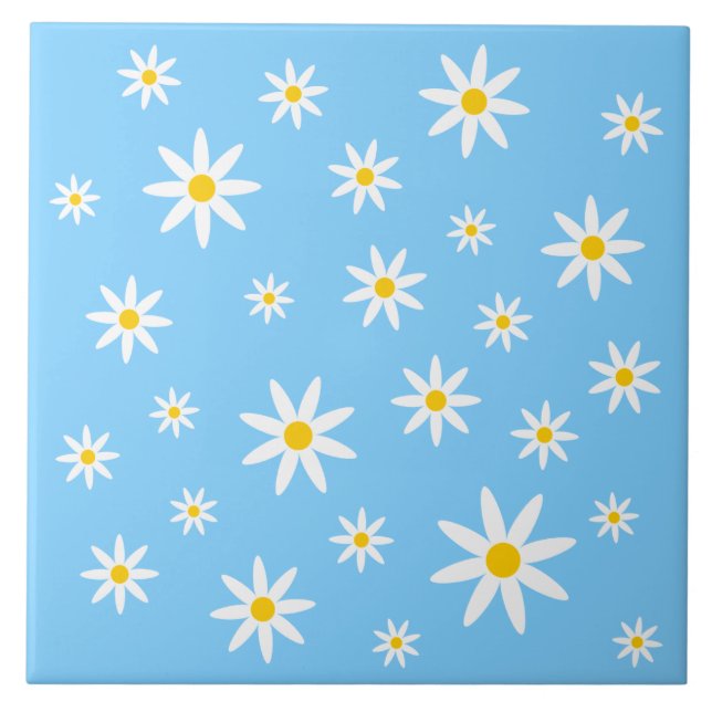 Carreau Carrelage en céramique Blue Daisy (Devant)