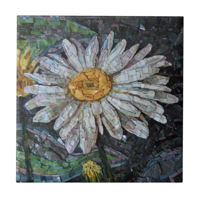 Carreau Carrelage en céramique Chic Cute Daisy Floral Tile (Devant)