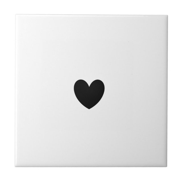 Carreau Carrelage en céramique Coeur Noir (Devant)