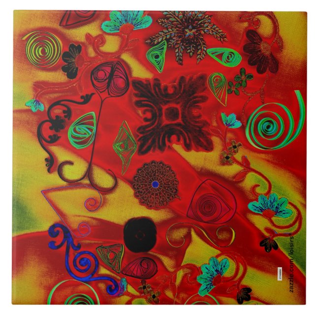 Carreau Carrelage en céramique coloré (Devant)