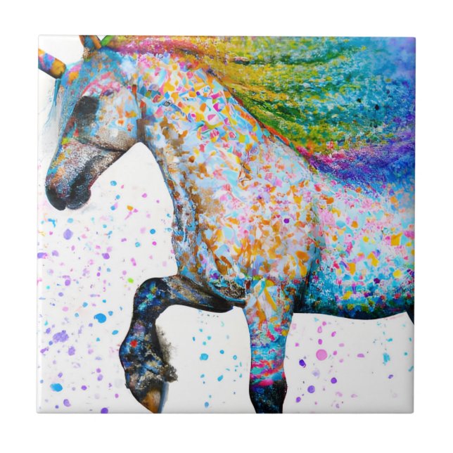 Carreau Carrelage en céramique couleur Appaloosa Unicorn (Devant)