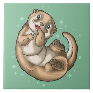 Carreau Carrelage en céramique Cute Otter