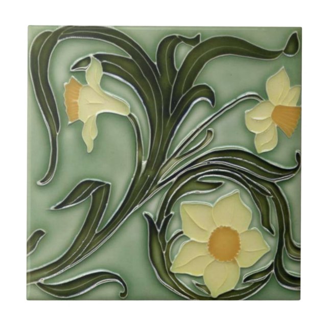 Carreau Carrelage en céramique - Daffodiques Art Nouveau (Devant)