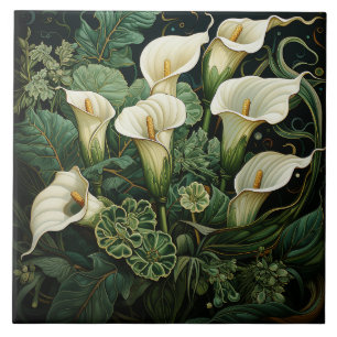 Carreau Carrelage en céramique de Calla Lily Art Nouveau D