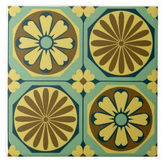 Carreau Carrelage en céramique de la florale d'Octagon - J