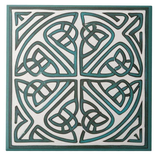 Carreau Carrelage en céramique de noeud celtique irlandais (Devant)