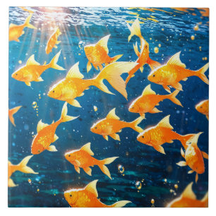 Carreau Carrelage en céramique de poisson doré