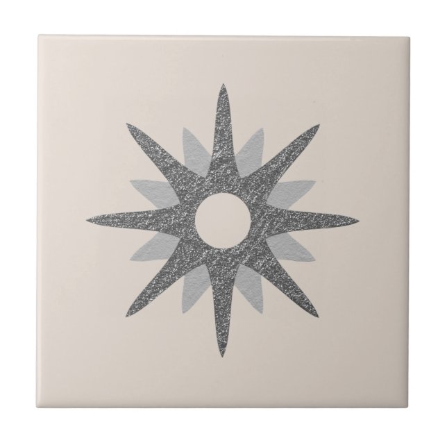 Carreau Carrelage en céramique de Starburst en argent simp (Devant)