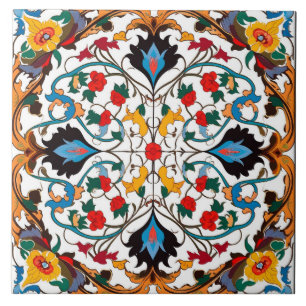 Carreau Carrelage en céramique de style Azulejo coloré.