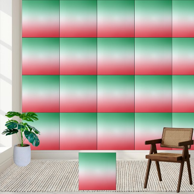 Carreau Carrelage en céramique de Watermelon Ombre (Watermelon Ombre Gradient Ceramic Tile)