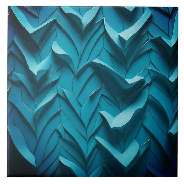 Carreau Carrelage en céramique décorative "Turquoise Waves (Devant)