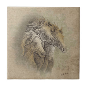 Carreau Carrelage en céramique des chevaux