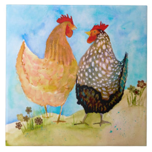 Carreau Carrelage en céramique des poules d'amitié