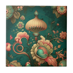 Carreau Carrelage en céramique design vintage rétro vert