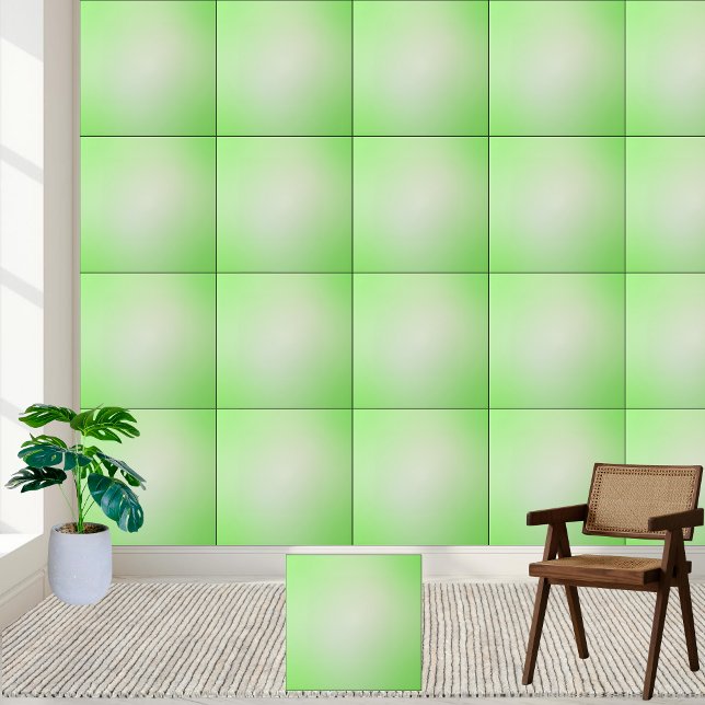 Carreau Carrelage en céramique doux et vert (Soft Green Gradient Ceramic Tile)