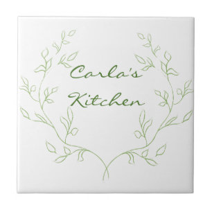 Carreau Carrelage en céramique du cadre de feuillage