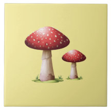 Carrelage en céramique du champignon rouge
