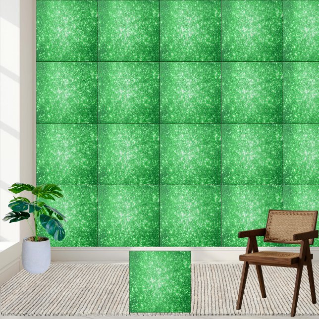 Carreau Carrelage en céramique Emerald Green Parties scint (Emerald Green Glitter Sparkle Ceramic Tile)