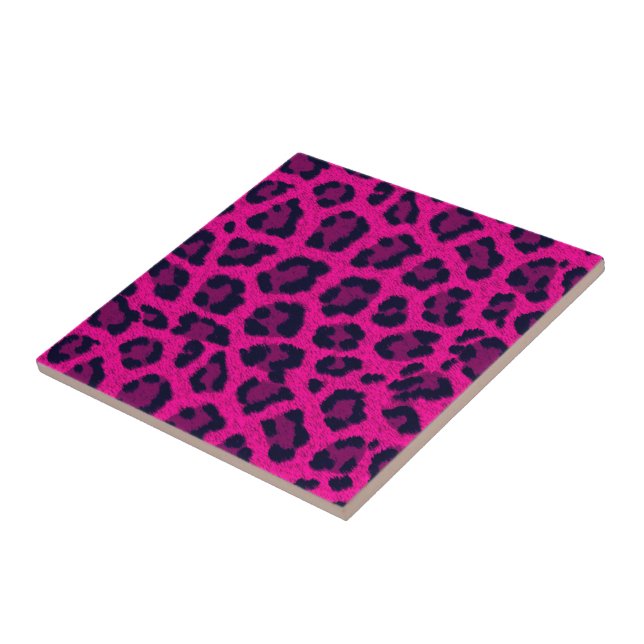 Carreau Carrelage en céramique Empreinte de léopard rose c (Côté)