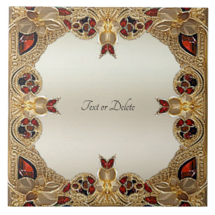 Carreau Carrelage en céramique en pierre rouge aux fleurs 