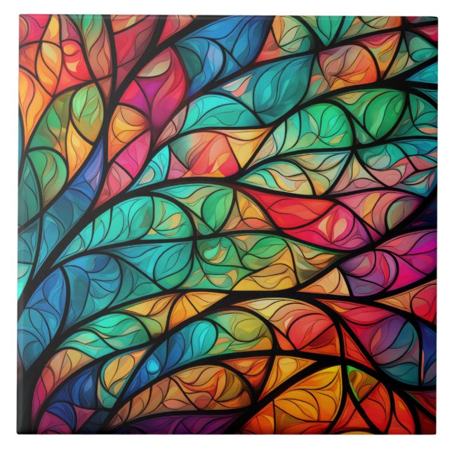 Carreau Carrelage en céramique en verre tendu vibrant (Devant)