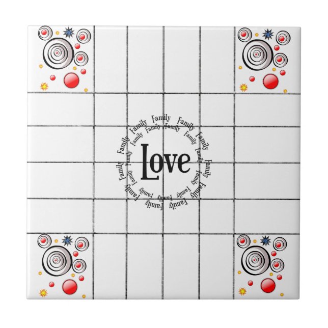 Carreau Carrelage en céramique Famille d'amour Abstraite (Devant)
