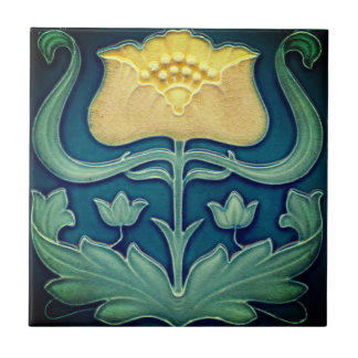 Carreau Carrelage en céramique - Fleur Jaune Art Nouveau