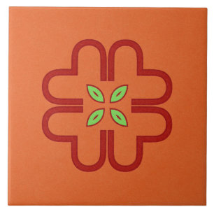 Carreau Carrelage en céramique - Fleur Kaleidoscope rouge 