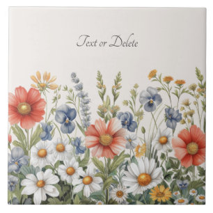 Carreau Carrelage en céramique Fleur sauvage colorée