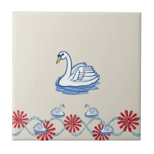 Carreau Carrelage en céramique Fleur Swan Beige