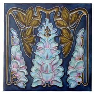 Carreau Carrelage en céramique - Fleurs Foxglove Art Nouve