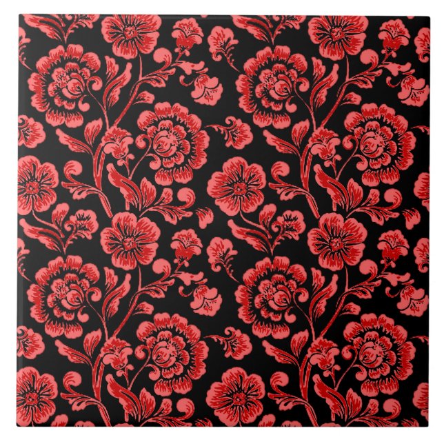 Carreau Carrelage en céramique florale (Devant)