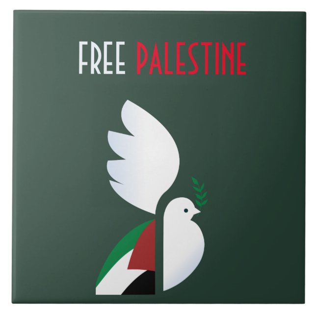 Carreau Carrelage en céramique Free Palestine - Art politi (Devant)