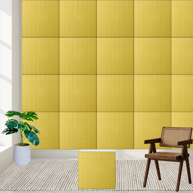 Carreau Carrelage en céramique géométrique Jaune Motif (Geometric Yellow Pattern Ceramic Tile)