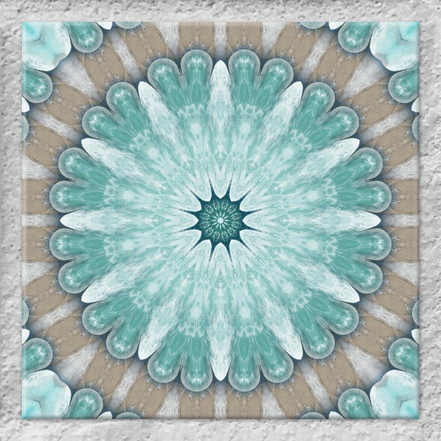 Carreau Carrelage en céramique géométrique Sea Star (Tile featuring an original geometric floral sea star design based on images of the beach and ocean)
