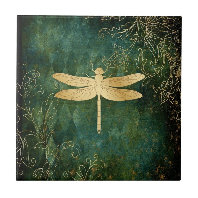 Carreau Carrelage en céramique Golden Dragonfly (Devant)