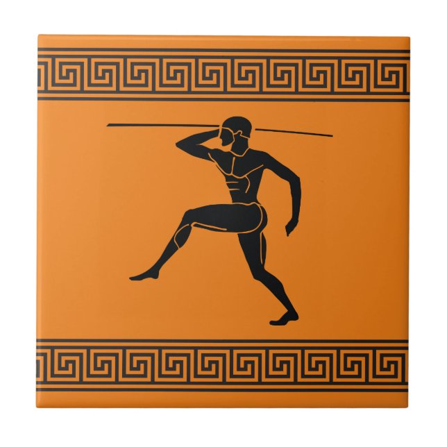 Carreau Carrelage en céramique grec des athlètes (Devant)