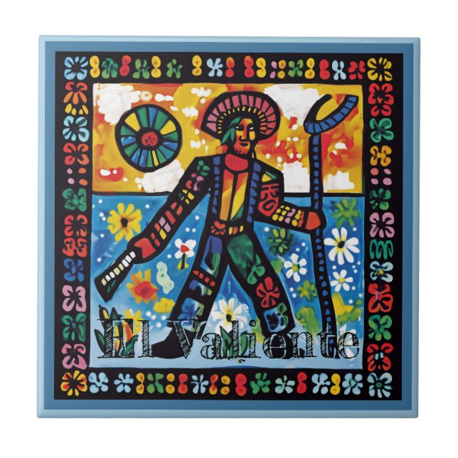 Carreau Carrelage en céramique Huichol Loteria : El Valien (Devant)