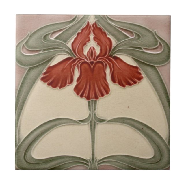 Carreau Carrelage en céramique - Iris Art Nouveau Floral O (Devant)