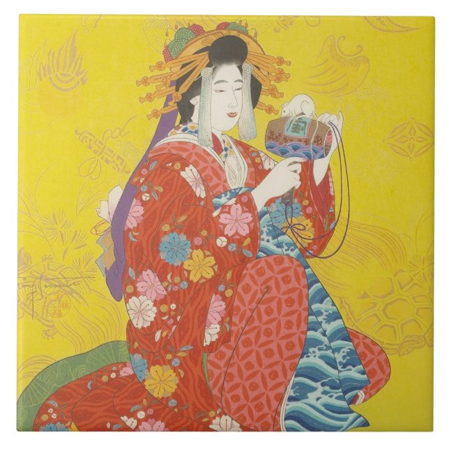 Carreau Carrelage en céramique japonais Geisha Lady (Devant)