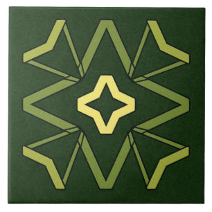 Carreau Carrelage en céramique - Jaune et vert Motif textu