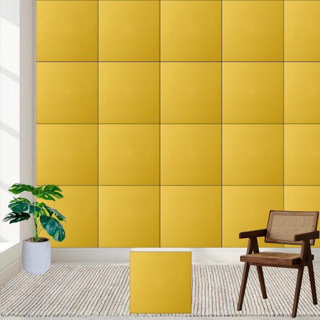 Carreau Carrelage en céramique jaune or (Golden Yellow Solid Color Ceramic Tile)