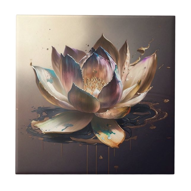 Carreau Carrelage en céramique Lotus - Floral délicat et g (Devant)