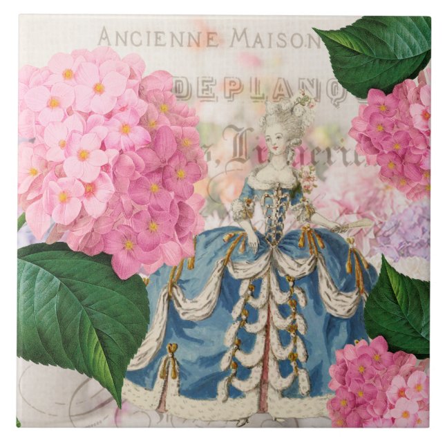 Carreau Carrelage en céramique Marie Antoinette rose Hydra (Devant)
