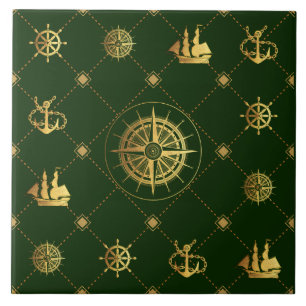 Carreau Carrelage en céramique marine or