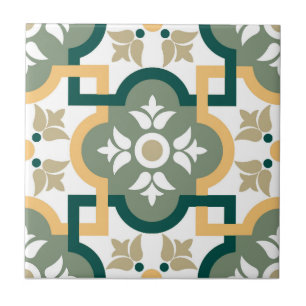 Carreau Carrelage en céramique -Motif 1 Chasseur Vert/Roui