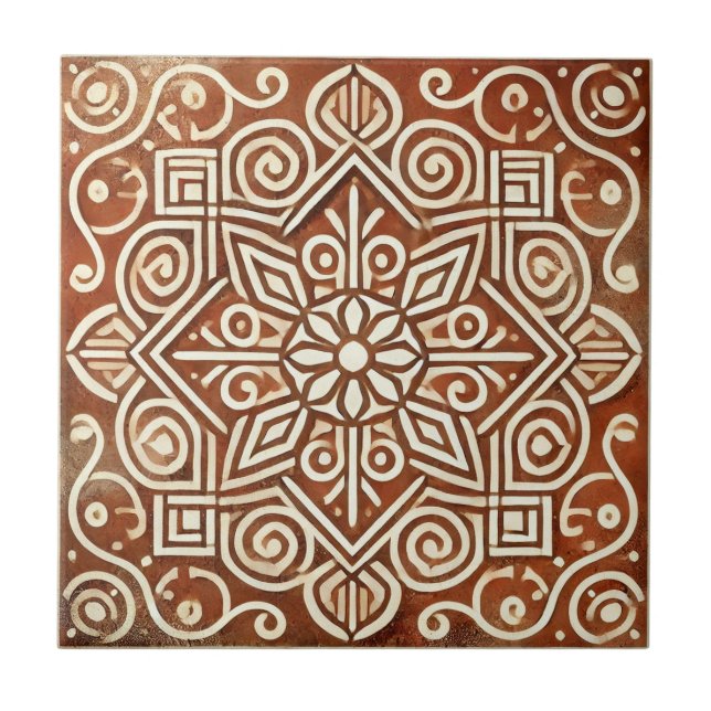 Carreau Carrelage en céramique Motif géométrique en terre  (Devant)